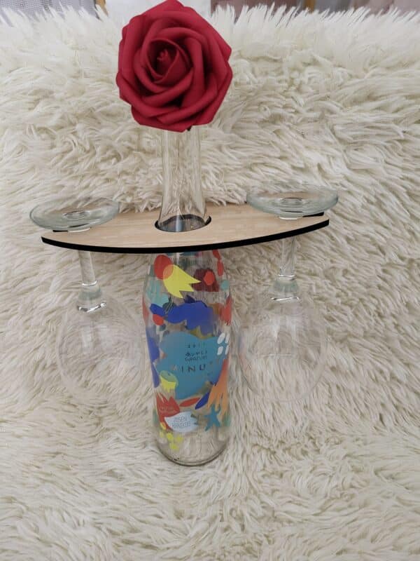 Support personnalisable "verres en duo" pour bouteille