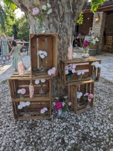 Décoration et scénographie pour un mariage