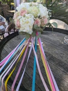 Réalisation d'un jeu du ruban avec bouquet