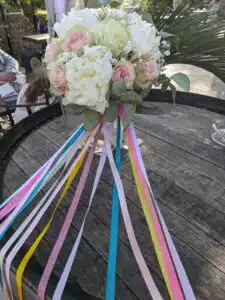 Réalisation d'un jeu du ruban avec bouquet