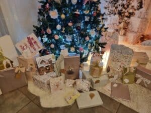 Mise en scène de décor de noël