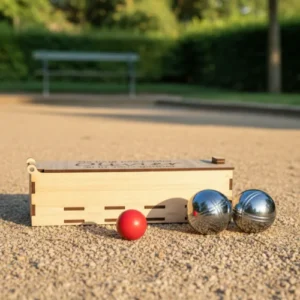 Boite pour boules de pétanque en bois personnalisable