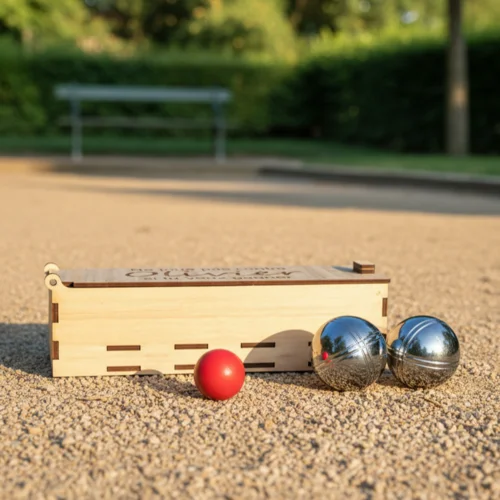 Boite pour boules de pétanque en bois personnalisable