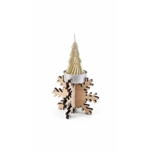 Bougeoir en bois - Flocon (par 3)