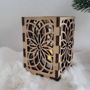 Photophore en bois de Noël