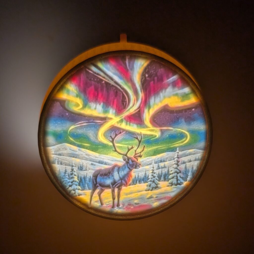 Boule de Noël en lithophanie rétro-éclairée